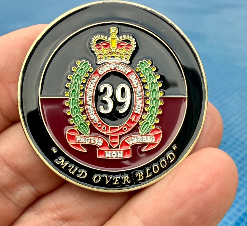 39 Operational Support Battalion Mud Over Blood challenge coin